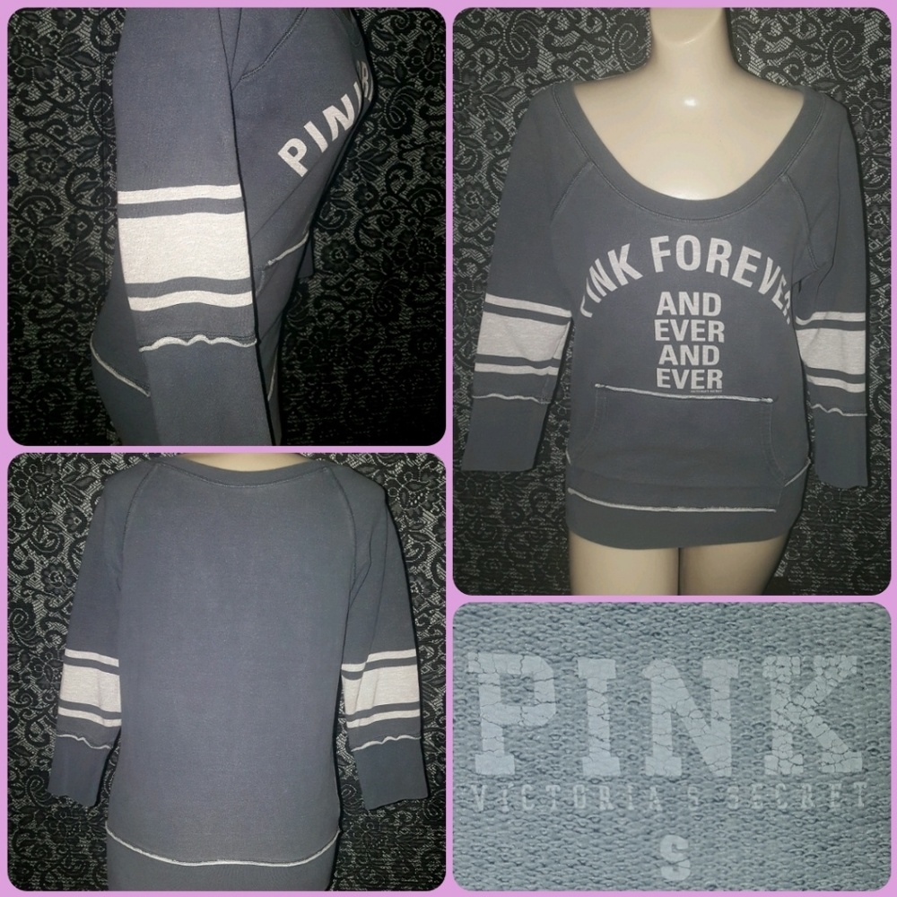 🔮VS LOVE PINK SEXY SCOOP CROP BODY SWEATSHIRT TOP